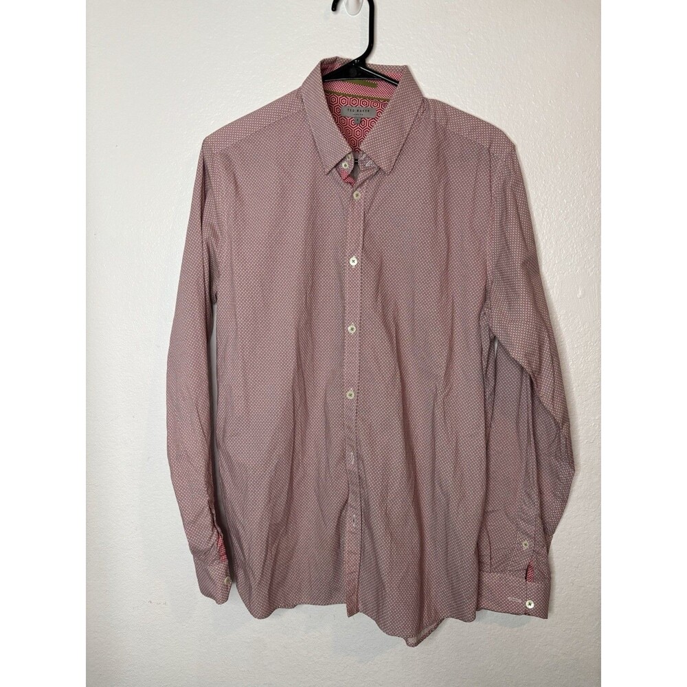 Ted Baker London Size 4 Mens Dress Shirt Long Sleeve Dry Cleaned
